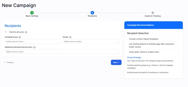 Step 2: Recipients